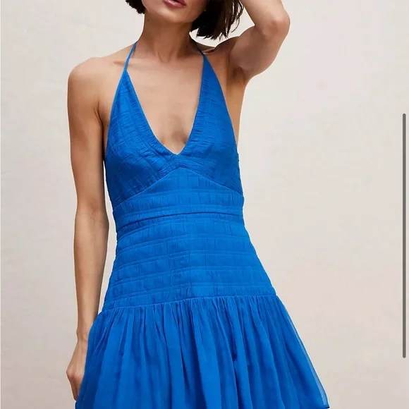 Shona Joy Dresses | Shona Joy Elegant Blue Textured Dress | Color: Blue | Size: 4 | Jjovn's Closet